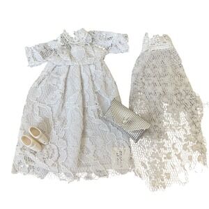 Vtg Montgomery Ward Glamour Wedding Dress Gown Purse Heels Topper Dawn Doll Mod